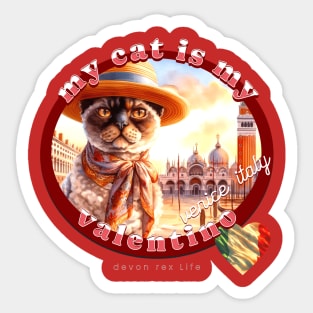 My Cat Is My Valentino Devon Rex Life 3CD Sticker